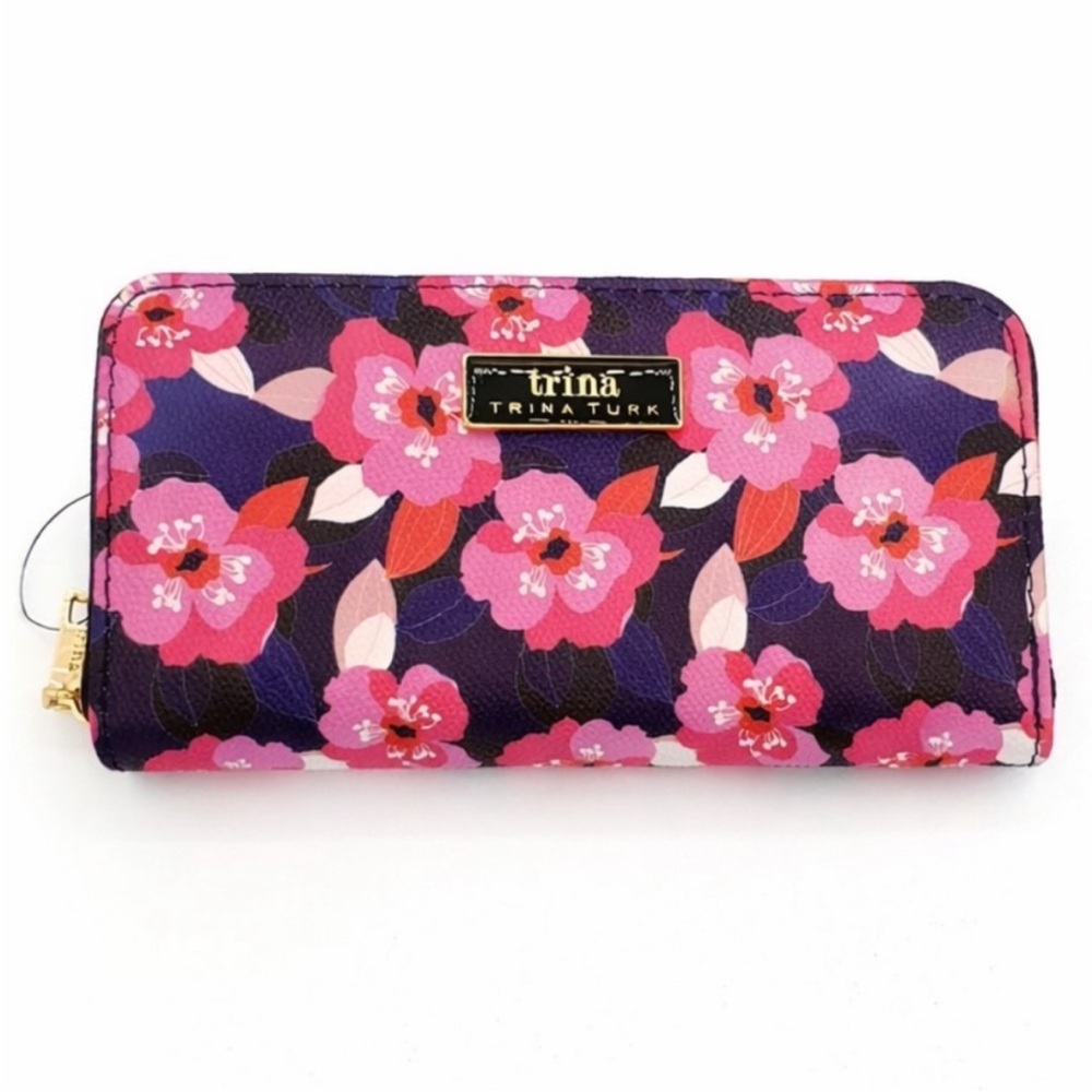 NWT Trina Turk Pink and Purple Floral Wallet